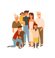 happy big family together flat wife vector image