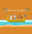 inscription welcome to egypt bright banner vector image