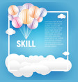 origami made colorful balloons and clouds in paper vector image