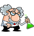 crazy science professor cartoon character vector image vector image