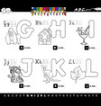 educational cartoon alphabet for kids color book vector image vector image