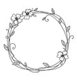 floral frame wreath with stylized leaves vector image vector image