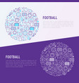 football concept in circle with thin line icons vector image vector image