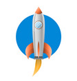 space metal rocket with blue pothold flies up vector image