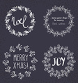 christmas wreath drawn set vector image