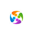 circle teamwork logo people group symbol icon vector image vector image