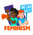 crowd women feminist vector image vector image