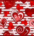 valentine heart seamless background hand vector image