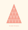 winter holidays card with geometric christmas tree vector image