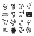 dental care icon set on white background vector image