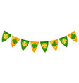 flags garland with clower saint patricks day vector image