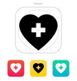 heart with medical cross icon vector image