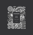 chinese cuisine chalk board design template hand vector image vector image