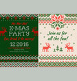 knitted invitation to christmas x-mas party vector image vector image