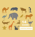 wild animals of africa vector image