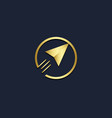 arrow triangle gold logo vector image
