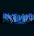 fantasy night forest cartoon background vector image vector image