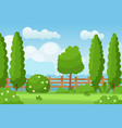 garden hedge landscape empty fenced backyard vector image