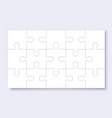 puzzles grid template jigsaw puzzle with pieces vector image vector image