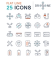 set flat line icons drones vector image
