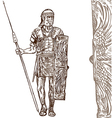 roman warrior hand draw vector image vector image