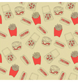 vintage fast foods pattern vector image