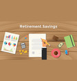retirement saving business man signing a paper vector image