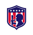 american soldier with flag crest vector image