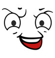 evil grin emoji comic wicked face expression vector image