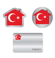 home icon on the turkey flag vector image