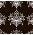 seamless pattern with lotus flowers hand drawn vector image vector image