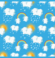 summer weather seamless pattern with sun clouds vector image