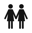 two women black simple icon vector image