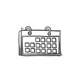 calendar mobile icon with hand drawn doodle style vector image