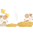 hand drawn cloud with japanese flower pattern vector image