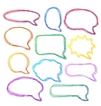 hand-drawn colorful speech bubbles vector image