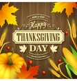 hand drawn thanksgiving greeting card with leaves vector image