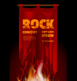 rock band concert poster on red vintage banner vector image