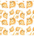 yellow cat seamless pattern vector image