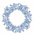 invitation card with floral round wreath vector image vector image