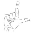 isolated silhouette hand that shows gesture vector image
