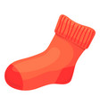 red warm sock classic hosiery cartoon icon vector image vector image