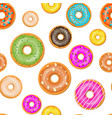 seamless donut cake set pattern vector image vector image