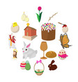 easter cartoon icons vector image