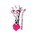 head giraffe sketch glasses scarf vector image