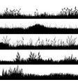 meadow silhouettes with grass plants on plain vector image