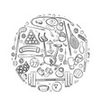 active sports things doodle icons set vector image vector image