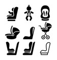baby car seat toddle - safe child travel vector image