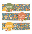 horizontal autumn banners set vector image vector image