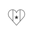 senegal flag icon in a heart shape in black vector image